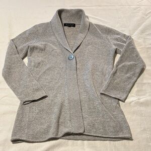 Claudia Nichole Cashmere Light Gray Women's Cardigan